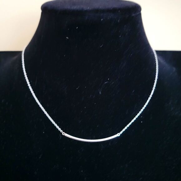 Sterling Silver curved bar choker - Picture 1 of 3